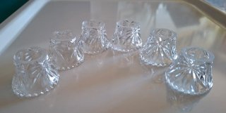 6 BOBEDILLAS ANTIGUAS DE CRISTAL PARA LÁMPARA