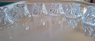 6 BOBEDILLAS ANTIGUAS DE CRISTAL PARA LÁMPARA
