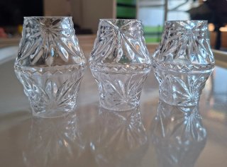 6 BOBEDILLAS ANTIGUAS DE CRISTAL PARA LÁMPARA
