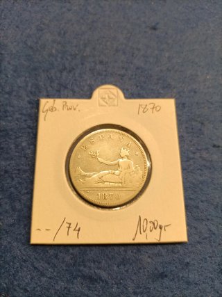 Moneda 2 Pesetas Gobierno Provisional 1870