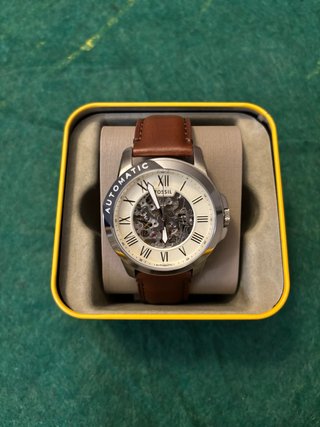 RELOJ HOMBRE FOSSIL GRANT AUTOMÁTICO MARRÓN/PLATA