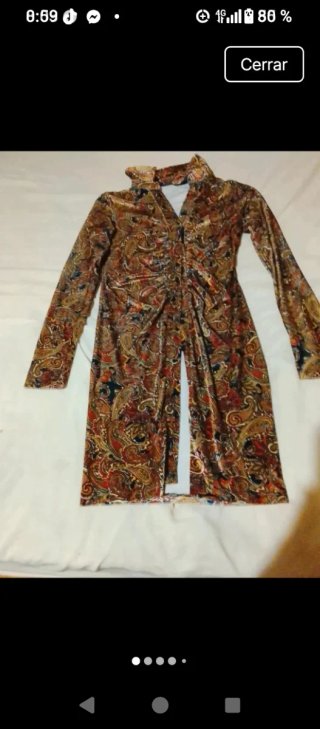 Vestido Ajustado Estampado Talla M