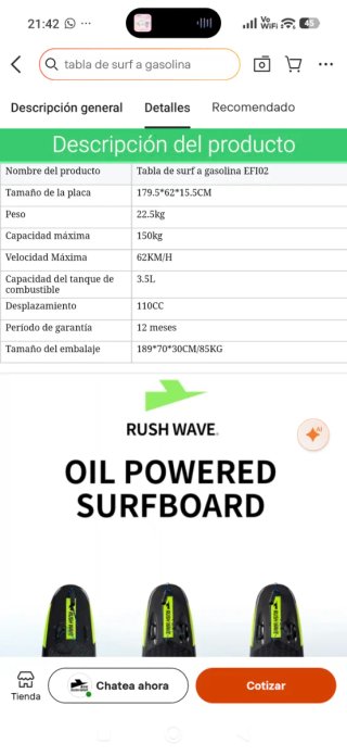 Tabla Jetboard convertible en moto acuatica 62km/h