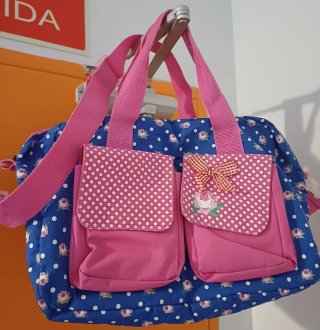 Bolsa de deporte o viaje azul y rosa