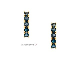 pendientes oro 18k con piedra con topacio