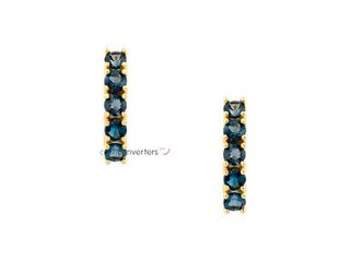 pendientes oro 18k con piedra con topacio