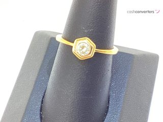 anillo oro 18k con piedra con diamante