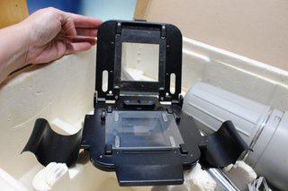 Antica fotocamera ampliatrice Opemus III, Meopta 74220-N-71. Valigia originale e manuale.