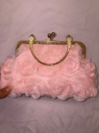 Bolso de Fiesta Rosa con Flores