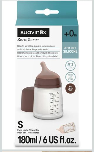 Biberón Suavinex Zero Zero 180ml Tono Dark