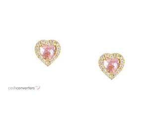 pendientes oro 18k con piedra con circonita