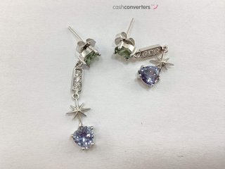 pendientes plata 925mm con piedra con circonita