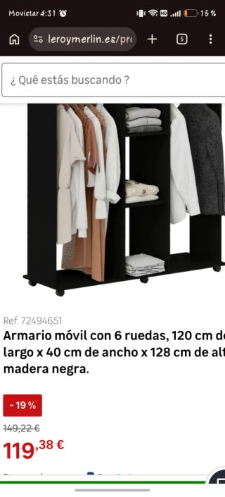 Armario Móvil Negro con 6 Ruedas