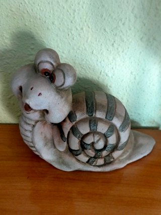 Figura Caracol Cerámica Decorativa