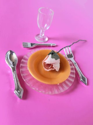 Barbie pranzo di lusso con rosa anni '80