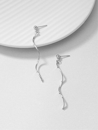 Pendientes largos plateados