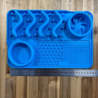 Comedero lento silicona azul pequeño