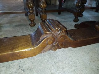 Mesa comedor y 6 sillas antiguas madera