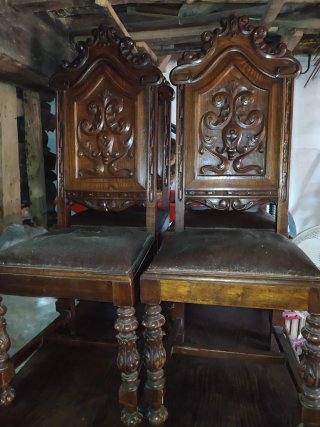 Mesa comedor y 6 sillas antiguas madera