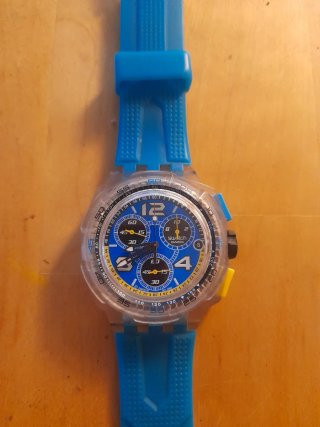 Orologio Swatch Chrono Blu Trasparente (2007)