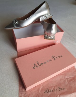 Zapatos Alma en Pena Piel Plata