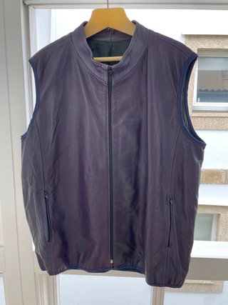 Chaleco de Cuero Violeta Talla XL