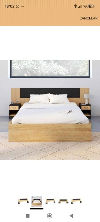 Cabecero Cama 150-180 Marrón y Negro