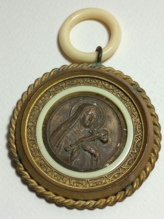 Medallón Cunero Antiguo de Santa Teresita 1920