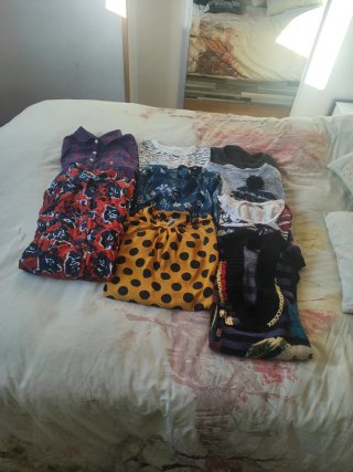 Lote de 9 prendas de ropa variadas,talla M-L