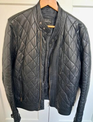 Chaqueta de cuero acolchada Redskins