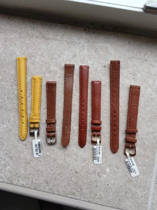Cinturini vera pelle vintage marrone e giallo