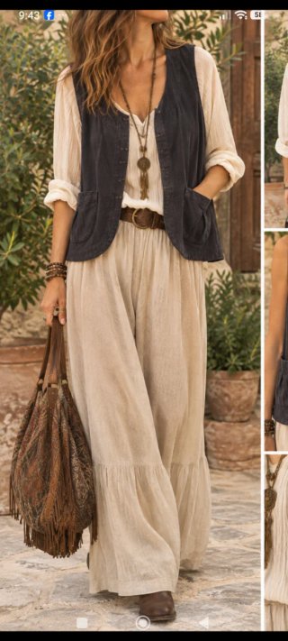 Chaleco de piel estilo boho