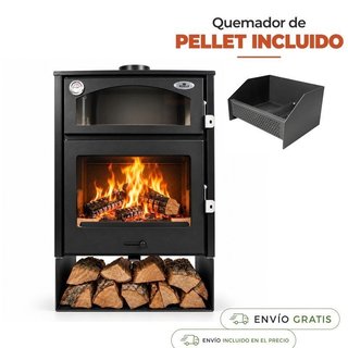 Estufa de leña con horno Aston + Quemador 0031SAN