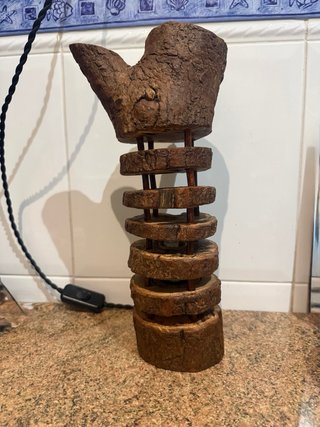 Lámpara de Mesita de noche Rústica de Madera