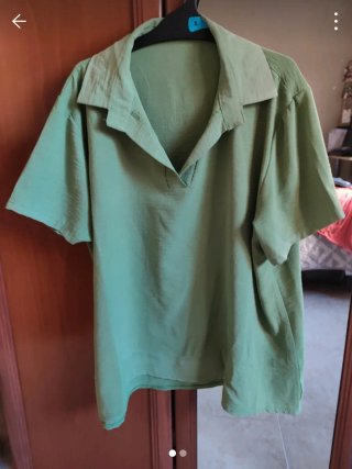 Camisa Cuello Polo Verde Talla 46, XL
