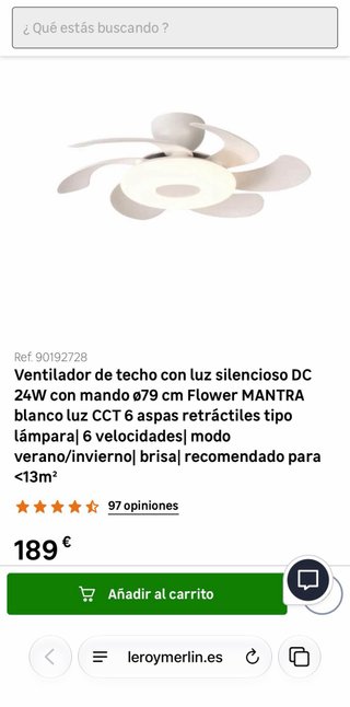 Lámpara Ventilador Techo Diseño Flor