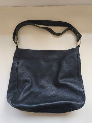 Bolso hombro negro efecto piel graneada XL vintage