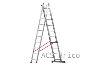 Escalera Aluminio Elite 2x8 - 2,32+2,32 M - 60-60x30mm