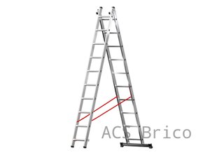 Escalera Aluminio Elite 2x7 - 2,04+2,04 M - 60-60x30mm