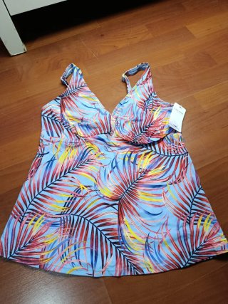 Bañador LASCANA estampado tropical, talla 38D, nue