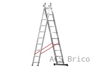 Escalera Aluminio Elite 2x8 - 2,32+2,32 M - 60-60x30mm