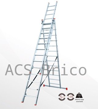 Escalera Aluminio 3x7 - 2+2+2 M - 66x25mm