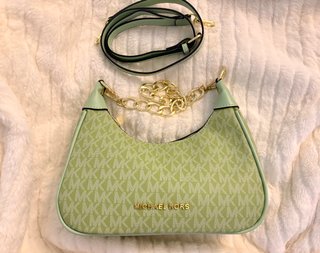 Bolso verde y dorado