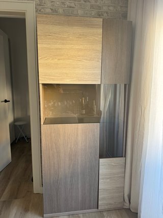 Mueble salón vitrina moderno (madera y cristal)