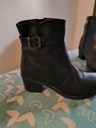 Botines de piel negros talla 36