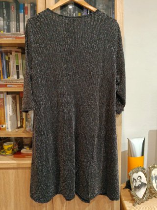 Vestido fiesta negro, con brillo, MsMode T-XL
