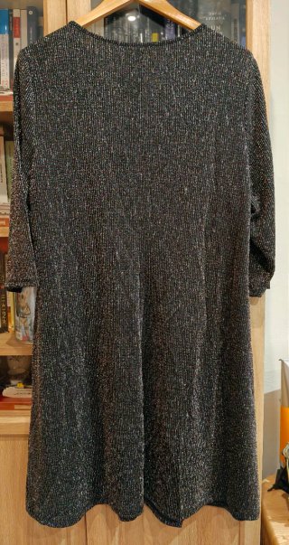 Vestido fiesta negro, con brillo, MsMode T-XL