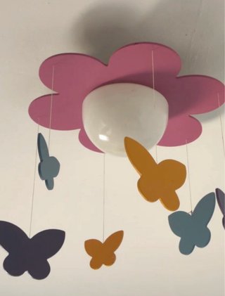 Lámpara de Techo Infantil con Flores y Mariposas