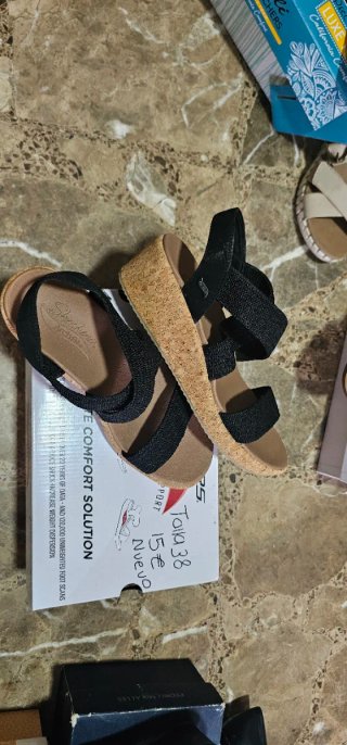Sandalias Skechers Negras Talla 38