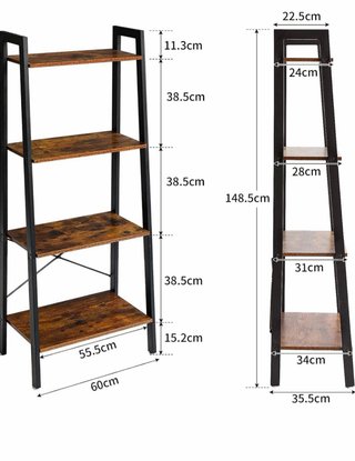 Estantería Escalera Metálica y Madera